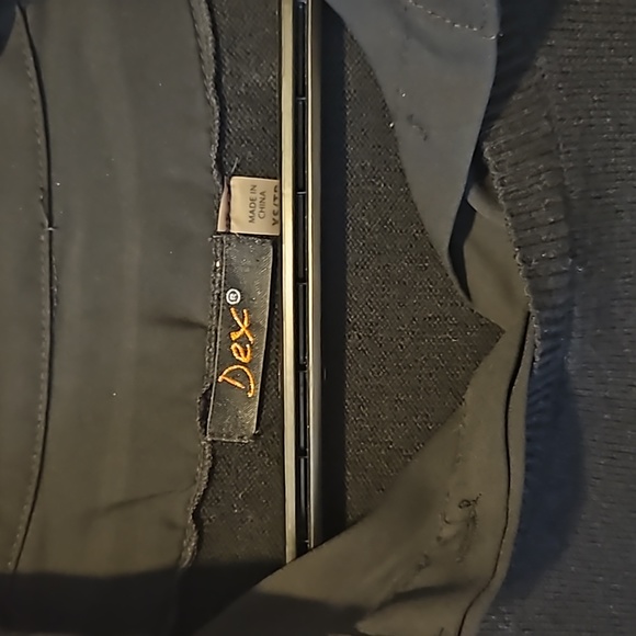 DEX Black collared sweater with attached sheer shirt bottom - Picture 2 of 4